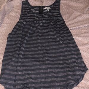American Eagle Outfitters Black and Gray Striped Tank Top